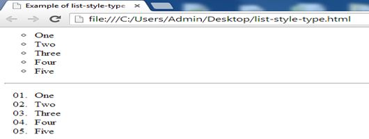 CSS List Style Type Property